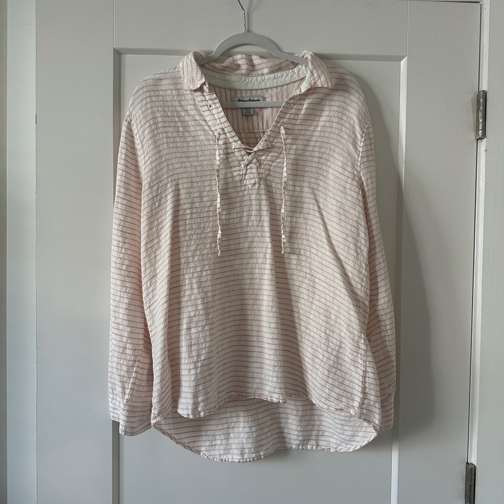 Tommy Bahama Light Pink Striped Blouse